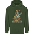 Mariachi Sugar Skull Day of the Dead Guitar Mens 80% Cotton Hoodie Forest Green