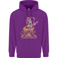 Mariachi Sugar Skull Day of the Dead Guitar Mens 80% Cotton Hoodie Purple