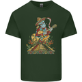 Mariachi Sugar Skull Day of the Dead Guitar Mens Cotton T-Shirt Tee Top Forest Green