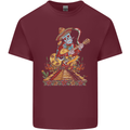 Mariachi Sugar Skull Day of the Dead Guitar Mens Cotton T-Shirt Tee Top Maroon