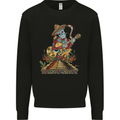 Mariachi Sugar Skull Day of the Dead Guitar Mens Sweatshirt Jumper Black