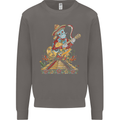 Mariachi Sugar Skull Day of the Dead Guitar Mens Sweatshirt Jumper Charcoal