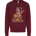 Mariachi Sugar Skull Day of the Dead Guitar Mens Sweatshirt Jumper Maroon