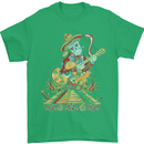 Mariachi Sugar Skull Day of the Dead Guitar Mens T-Shirt Cotton Gildan Irish Green