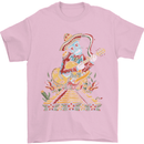 Mariachi Sugar Skull Day of the Dead Guitar Mens T-Shirt Cotton Gildan Light Pink