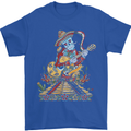 Mariachi Sugar Skull Day of the Dead Guitar Mens T-Shirt Cotton Gildan Royal Blue