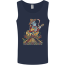 Mariachi Sugar Skull Day of the Dead Guitar Mens Vest Tank Top Navy Blue