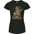 Mariachi Sugar Skull Day of the Dead Guitar Womens Petite Cut T-Shirt Black
