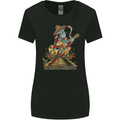 Mariachi Sugar Skull Day of the Dead Guitar Womens Wider Cut T-Shirt Black