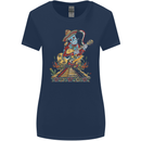 Mariachi Sugar Skull Day of the Dead Guitar Womens Wider Cut T-Shirt Navy Blue