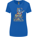 Mariachi Sugar Skull Day of the Dead Guitar Womens Wider Cut T-Shirt Royal Blue