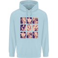 Marilyn Collage Celebrity Fashion Childrens Kids Hoodie Light Blue
