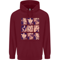 Marilyn Collage Celebrity Fashion Childrens Kids Hoodie Maroon