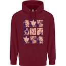 Marilyn Collage Celebrity Fashion Childrens Kids Hoodie Maroon