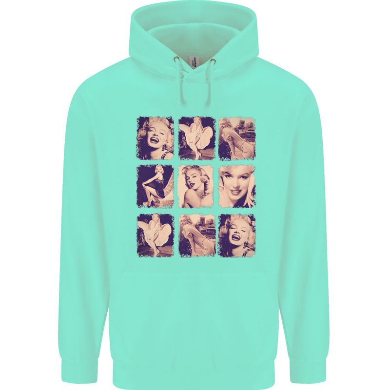 Marilyn Collage Celebrity Fashion Childrens Kids Hoodie Peppermint