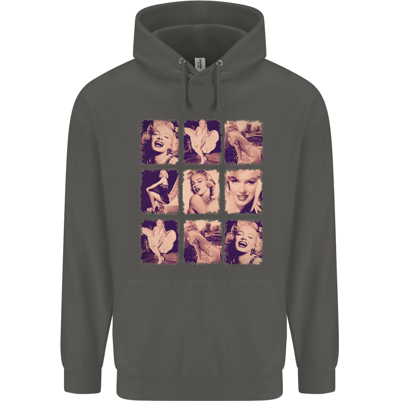 Marilyn Collage Celebrity Fashion Childrens Kids Hoodie Storm Grey