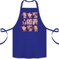 Marilyn Collage Celebrity Fashion Cotton Apron 100% Organic Royal Blue
