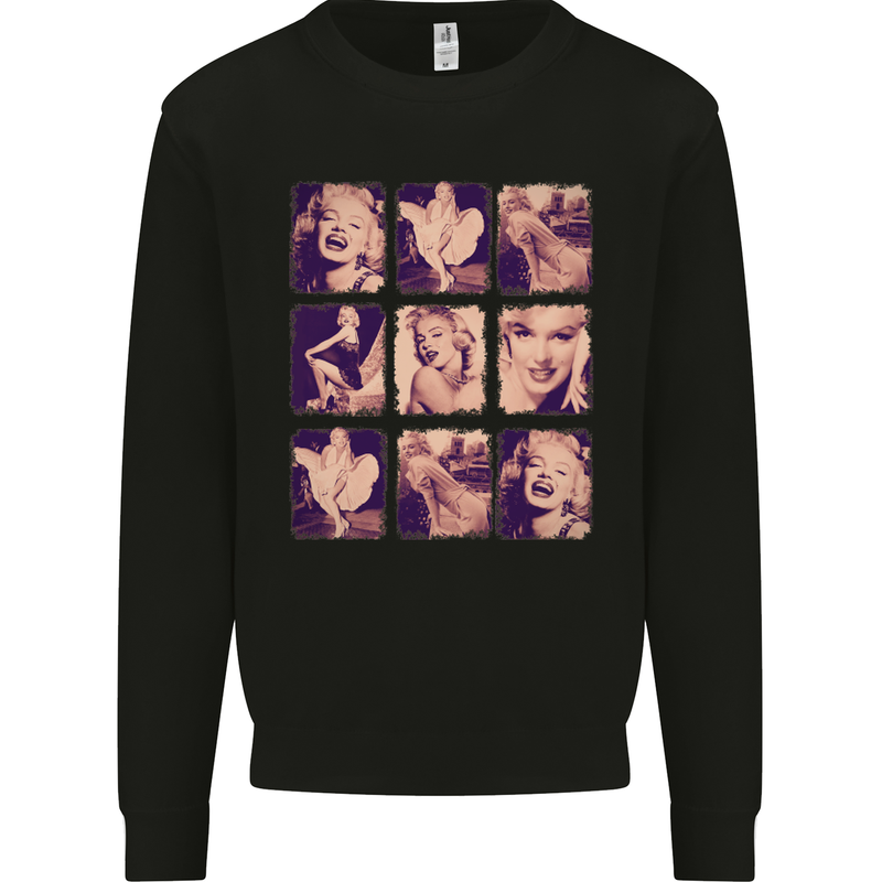 Marilyn Collage Celebrity Fashion Kids Sweatshirt Jumper Black