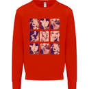 Marilyn Collage Celebrity Fashion Kids Sweatshirt Jumper Bright Red