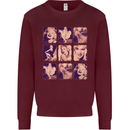 Marilyn Collage Celebrity Fashion Kids Sweatshirt Jumper Maroon