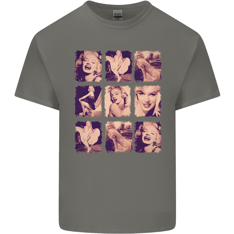 Marilyn Collage Celebrity Fashion Kids T-Shirt Childrens Charcoal