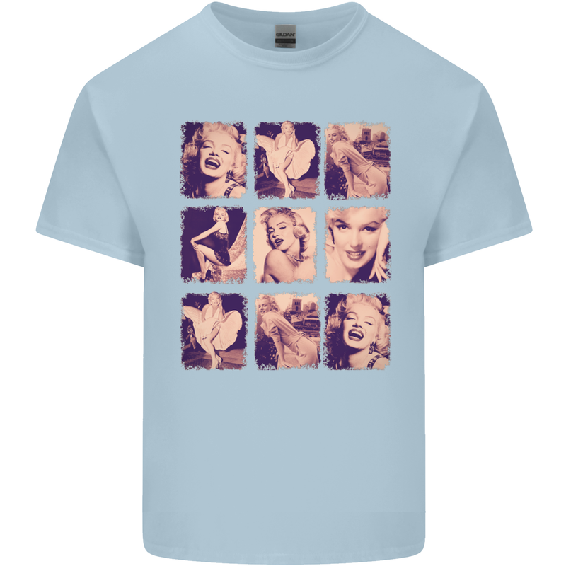 Marilyn Collage Celebrity Fashion Kids T-Shirt Childrens Light Blue