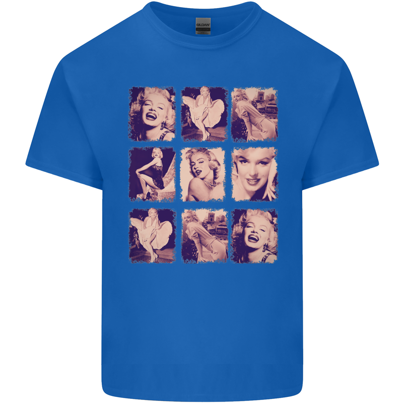 Marilyn Collage Celebrity Fashion Kids T-Shirt Childrens Royal Blue