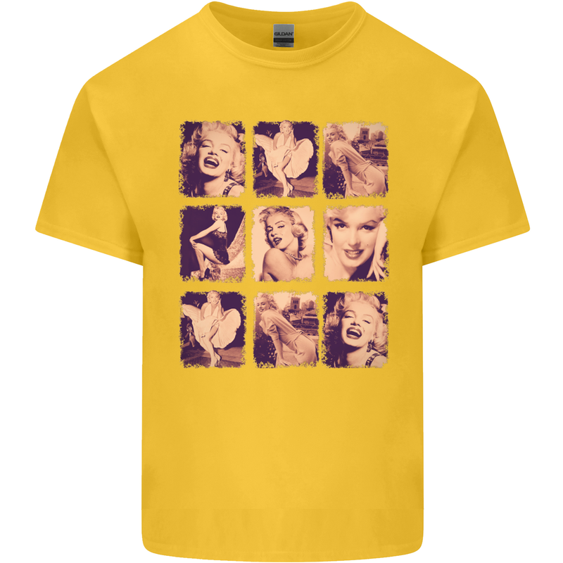 Marilyn Collage Celebrity Fashion Kids T-Shirt Childrens Yellow