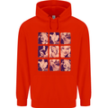 Marilyn Collage Celebrity Fashion Mens 80% Cotton Hoodie Bright Red