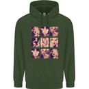 Marilyn Collage Celebrity Fashion Mens 80% Cotton Hoodie Forest Green