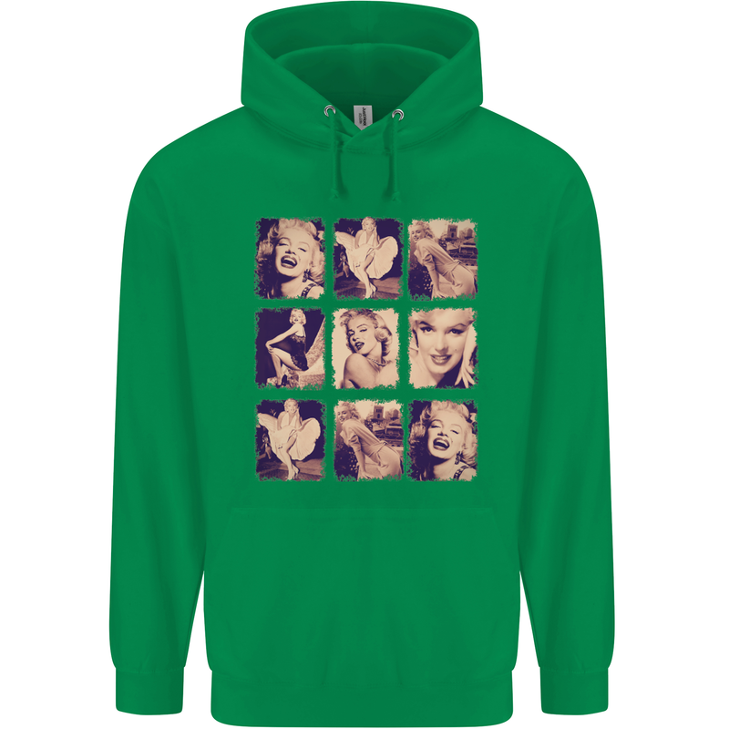 Marilyn Collage Celebrity Fashion Mens 80% Cotton Hoodie Irish Green