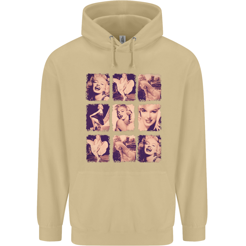 Marilyn Collage Celebrity Fashion Mens 80% Cotton Hoodie Sand