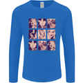 Marilyn Collage Celebrity Fashion Mens Long Sleeve T-Shirt Royal Blue