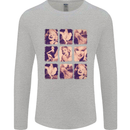 Marilyn Collage Celebrity Fashion Mens Long Sleeve T-Shirt Sports Grey