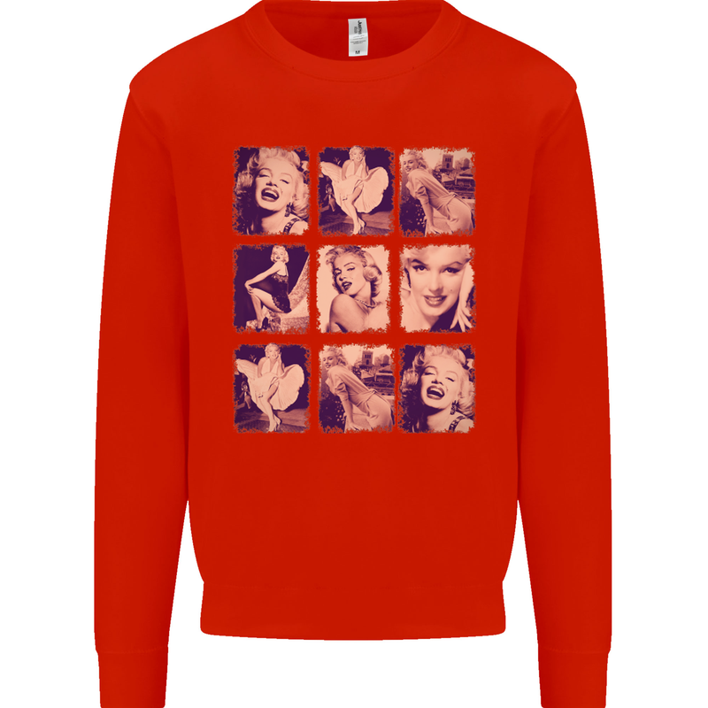 Marilyn Collage Celebrity Fashion Mens Sweatshirt Jumper Bright Red