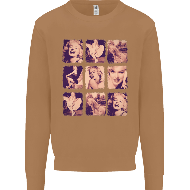 Marilyn Collage Celebrity Fashion Mens Sweatshirt Jumper Caramel Latte