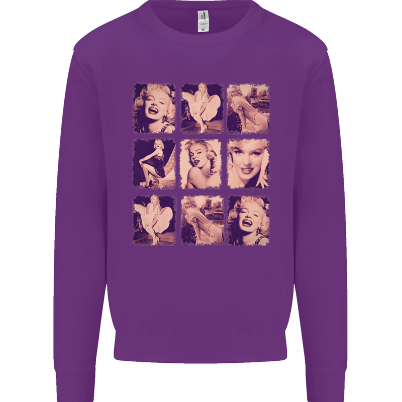 Marilyn Collage Celebrity Fashion Mens Sweatshirt Jumper Purple
