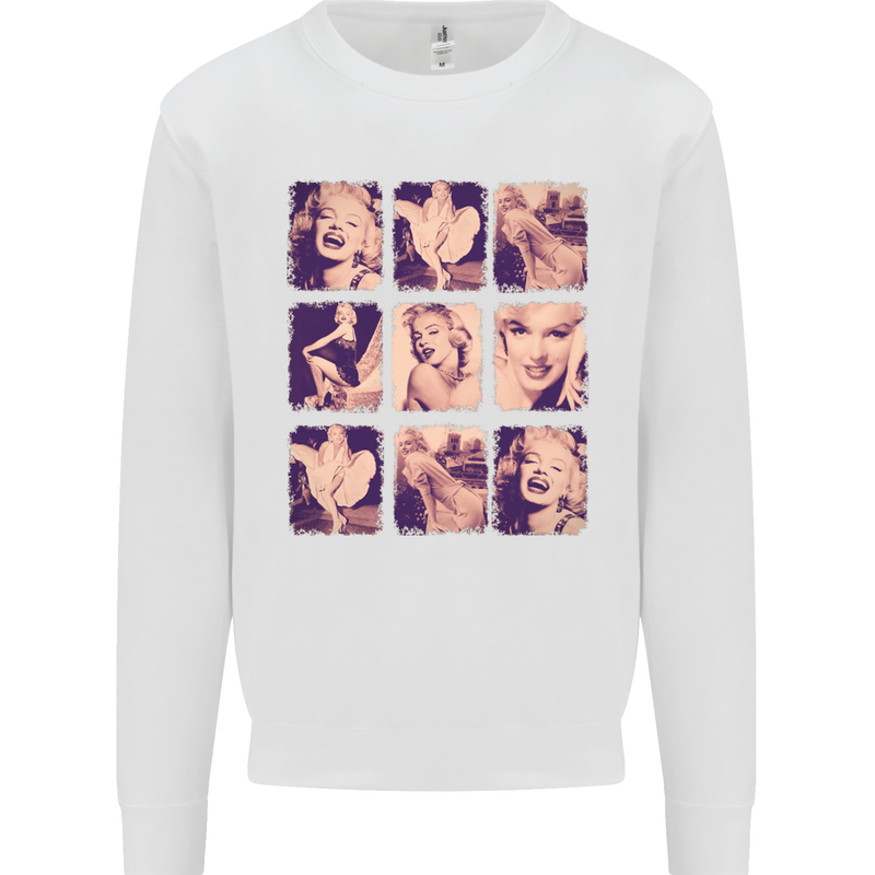 Marilyn Collage Celebrity Fashion Mens Sweatshirt Jumper White