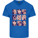 Marilyn Collage Celebrity Fashion Mens V-Neck Cotton T-Shirt Royal Blue