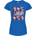 Marilyn Collage Celebrity Fashion Womens Petite Cut T-Shirt Royal Blue