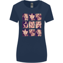 Marilyn Collage Celebrity Fashion Womens Wider Cut T-Shirt Navy Blue