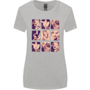 Marilyn Collage Celebrity Fashion Womens Wider Cut T-Shirt Sports Grey