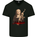 Marilyn Mafioso AK-47 Gangster Mafia Mens V-Neck Cotton T-Shirt Black