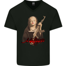 Marilyn Mafioso AK-47 Gangster Mafia Mens V-Neck Cotton T-Shirt Black