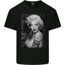 Marilyn Tattoo Mens Cotton T-Shirt Tee Top Black