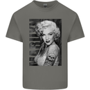 Marilyn Tattoo Mens Cotton T-Shirt Tee Top Charcoal