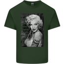 Marilyn Tattoo Mens Cotton T-Shirt Tee Top Forest Green