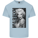 Marilyn Tattoo Mens Cotton T-Shirt Tee Top Light Blue