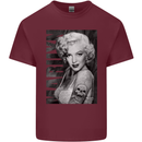 Marilyn Tattoo Mens Cotton T-Shirt Tee Top Maroon