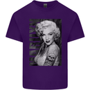 Marilyn Tattoo Mens Cotton T-Shirt Tee Top Purple